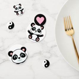 Urso Panda Fofo & Yin Yang Preto e Branco