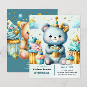 Urso Pequeno Virando Um - primeiro aniversario Sel