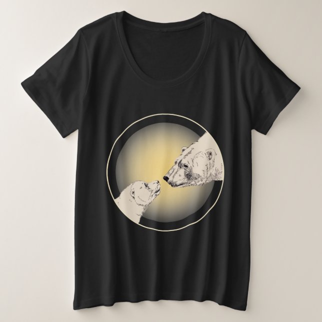 Urso Polar, Arte Mais T-Shirts De Tamanho Feminino (Frente do Design)