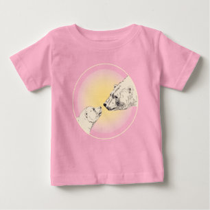 Urso Polar Beija Bebê Camisa Urso Polar Cubo