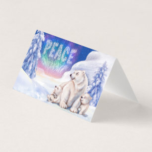 Urso polar & cartão de Natal de dobramento bonito
