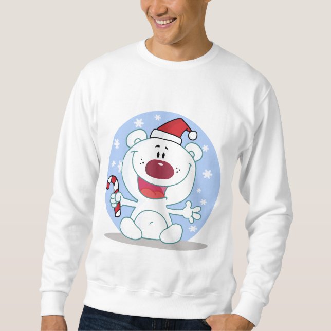 Urso Polar Com Camisetas De Feriado De Canas De Ca (Frente)