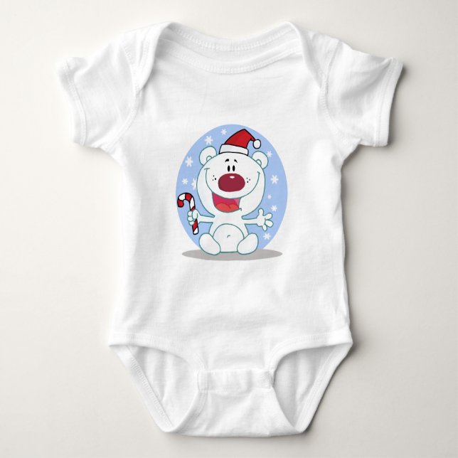 Urso Polar Com Camisetas De Feriado De Canas De Ca (Frente)