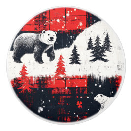 Urso Polar das Xadrezes de Buffalo Vermelho