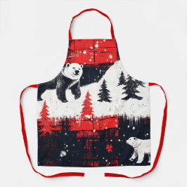 Urso Polar das Xadrezes de Buffalo Vermelho
