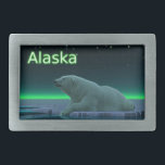 Urso Polar De Borda De Gelo<br><div class="desc">Um momento pacífico na longa noite árctica. Um Urso Polar repousa na borda de uma área aberta no gelo da matilha. As Luzes do Norte brilham à distância; estrelas brilhantes brilham sobre a cabeça. A leitura de texto "Alaska" aparece em verde e branco brilhantes. Os ursos polares estão ameaçados. Quanto...</div>