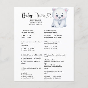 Urso polar de inverno - Bebê Trivia   Jogo de Chuv