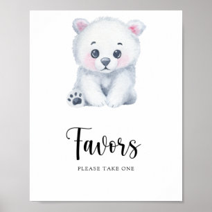 Urso polar de inverno - Favor do Poster