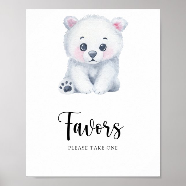 Urso polar de inverno -  Favoritos para Poster (Frente)