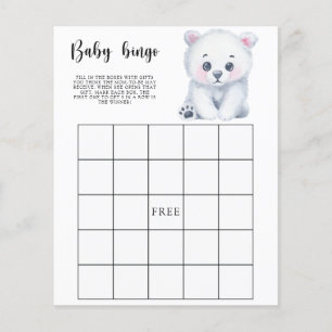 Urso Polar de inverno - Jogo de bingo Chá de frald
