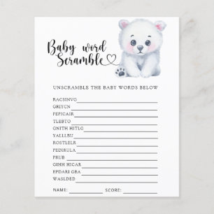 Urso polar de inverno - Jogo do Bebê Word Scramble
