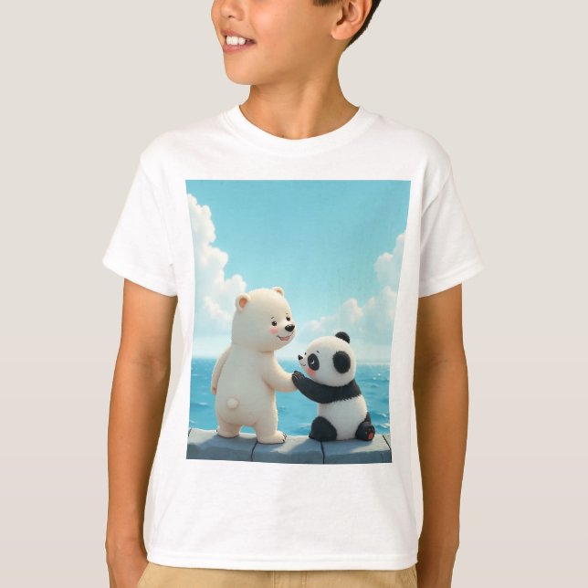 Urso Polar e Camiseta Panda Bebê (Frente)
