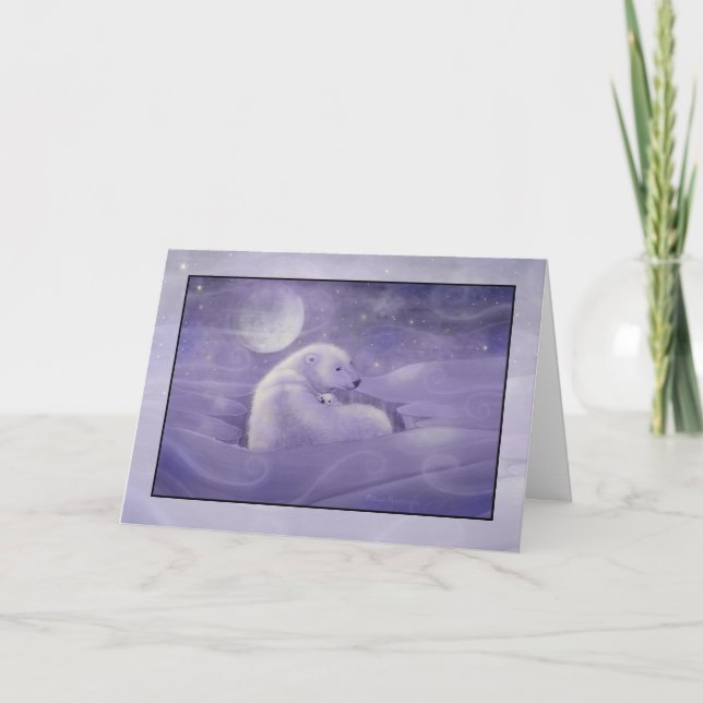 Urso Polar e Cartão de Natal Cubo (Frente)