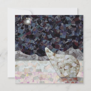 Urso Polar e Cartão de Natal Quadrado Estrela, Vaz