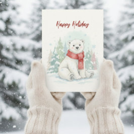 Urso Polar Inverno aquarela fofa