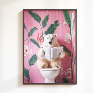 Urso Polar na Impressão de Vaso Sanitário, Impress