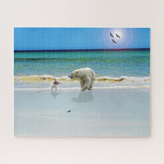 Urso Polar Na Praia, Quebra-cabeça De Varsóvia (Horizontal)