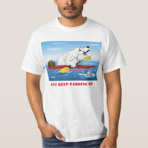 Urso polar no t-shirt dos homens do caiaque