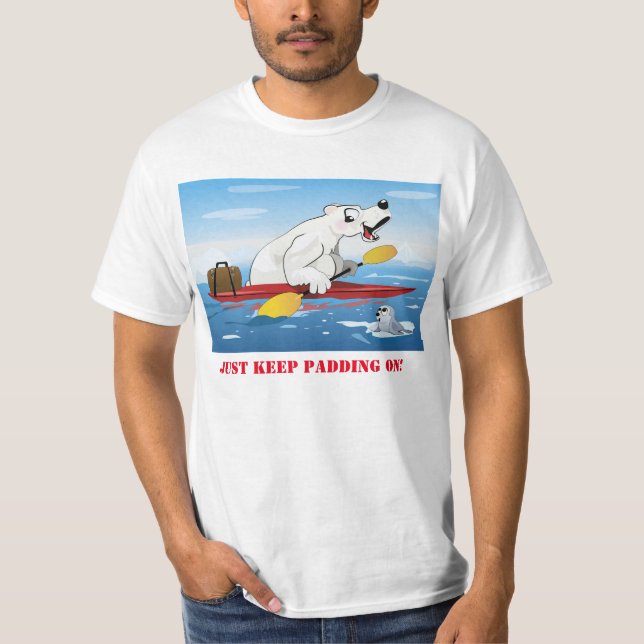 Urso polar no t-shirt dos homens do caiaque (Frente)