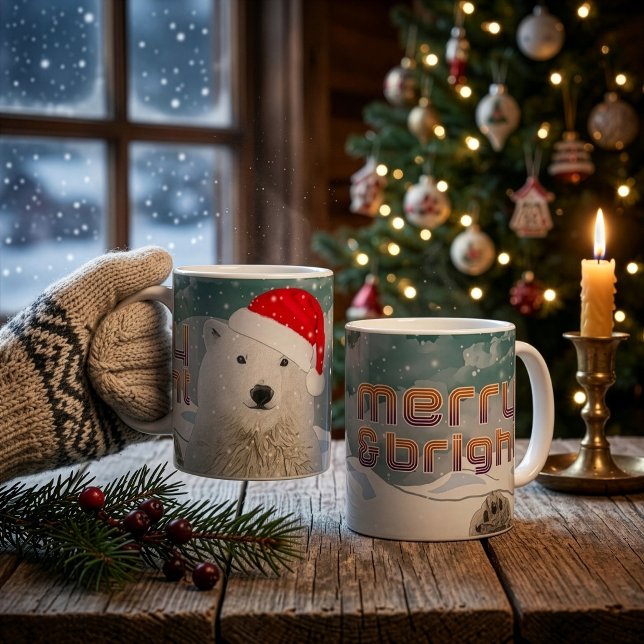 Urso Polar Papai Noel | Canecas Beary Natalinas (Criador carregado)