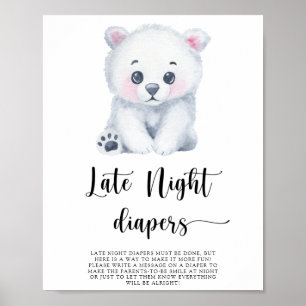 Urso polar - Poster de jogos noturnos fralda
