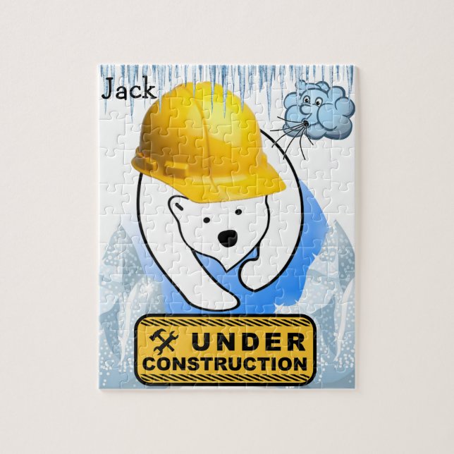 Urso Polar quebra-cabeça Sob Nuvens De Construção (Vertical)