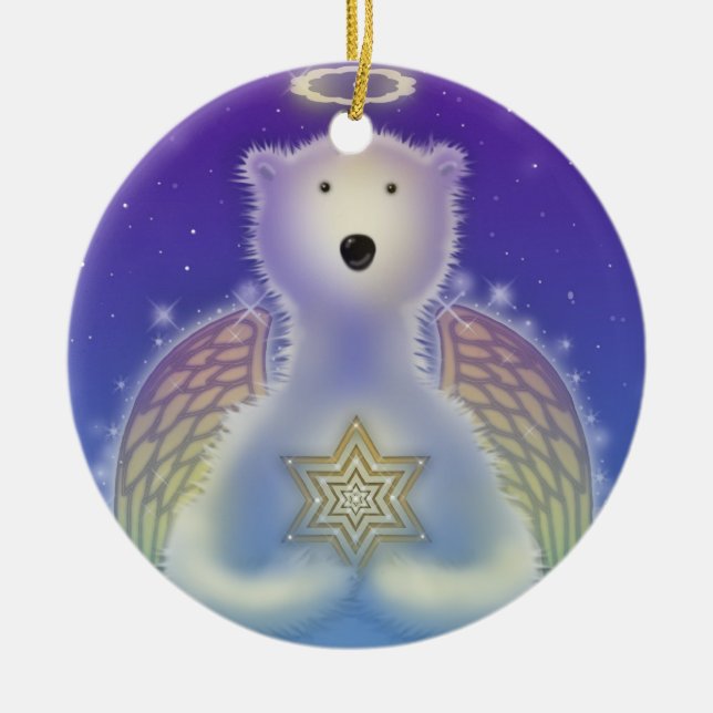 Urso Polar Segurando Enfeite de Estrela (Frente)