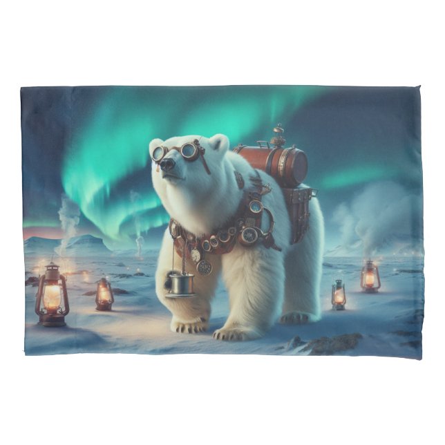 Urso Polar Steampunk e Arte Aurora (Frente)
