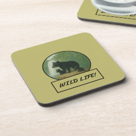 Urso Preto e Cubos Porta copos Escuro Khaki
