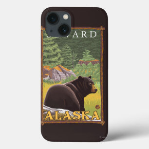 Urso preto na floresta - Seward, Alaska