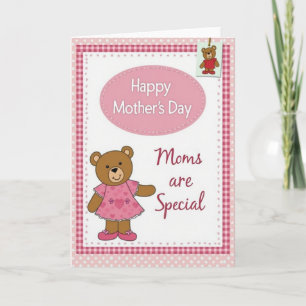 Urso Rosa Pastel Cartão de Amor