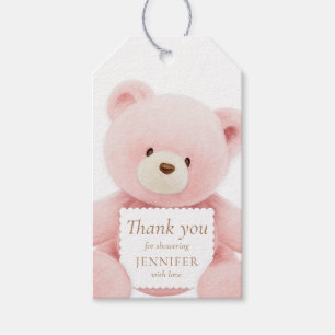 Urso Rosa Rosa Obrigado Por Dar Etiquetas De Prese