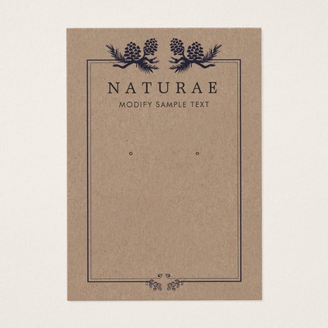 Urso Russo Kraft Pine Cones Earrando Tela (Frente)