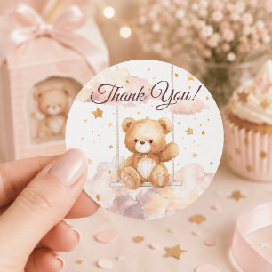 Urso Teddy Adorável – Adesivo de Agradecimento