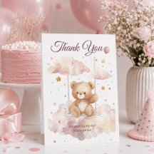 Urso Teddy Adorável – Cartão de Agradecimento para