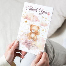 Urso Teddy Adorável – Cartão de Agradecimento para