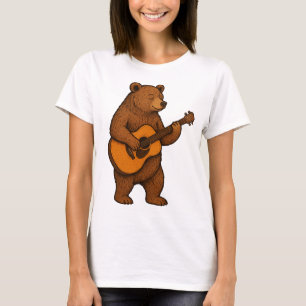 Urso Tocando Camisa De Violão - Vintage Musical An
