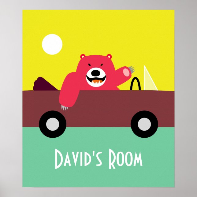 Urso Vermelho no Poster convertível (Frente)