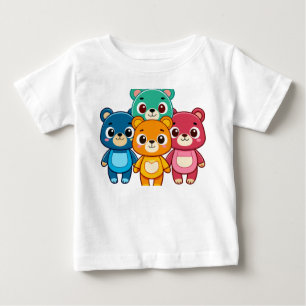 Ursos de Cartoon Coloridos - Design de Camiseta T