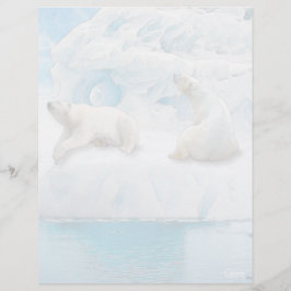 Ursos de Glaciar - Folha de Papel de 8,5" x 11"