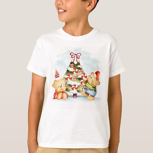 Ursos De Natal E Camisa De Árvore Adoráveis (Frente)