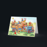 Ursos no caminhão velho do Hillbilly - cartão<br><div class="desc">Lotes dos ursos que têm lotes do divertimento em um caminhão de recolhimento velho. O trabalho original neste cartão é uma pintura da aguarela pelo © da American National Standard Collijn.</div>