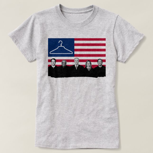 US Flag Coat Hanger SCOTUS T-shirt (Frente do Design)