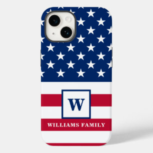 USA American Flag Monograma Family Name 4 De Julho