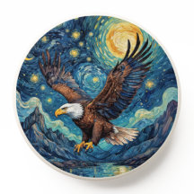 USA Bald Eagle no estilo Starry Night Van Gogh
