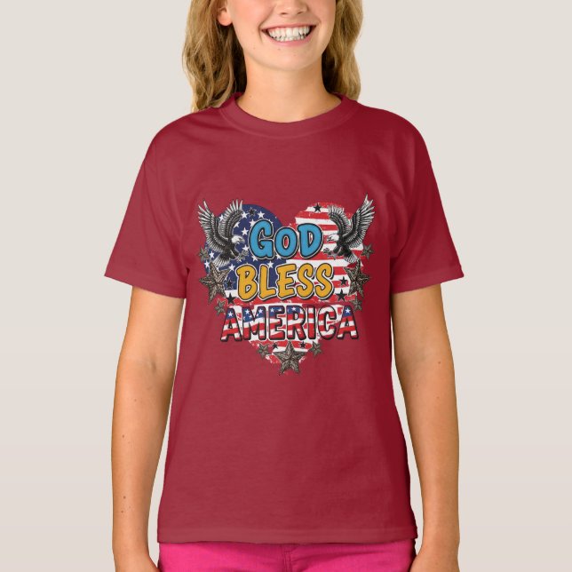 USA Strong  God Bless America T-shirt design  (Frente)