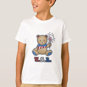 USA Teddy Bear Girls T-shirts