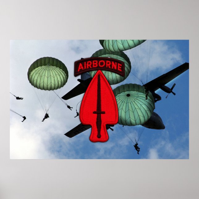 USASOC Special Ops Veterans Patch Poster (Frente)