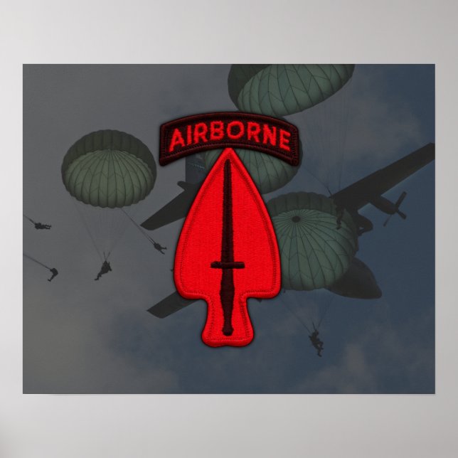 USASOC Special Ops Veterans Patch Poster (Frente)