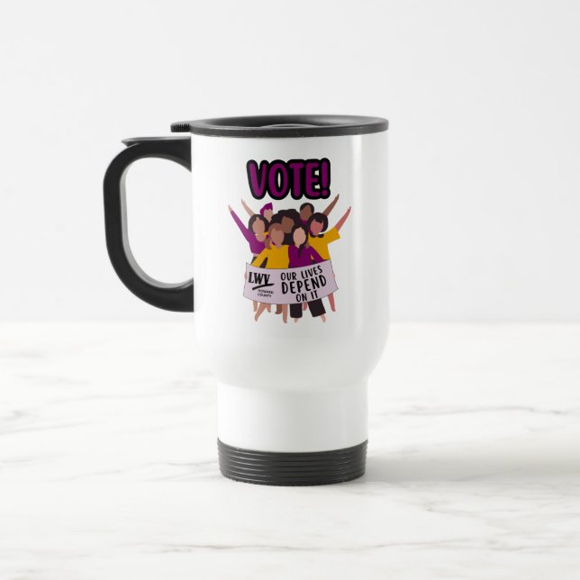 Use sua Caneca de viagem de voto (Esquerda)